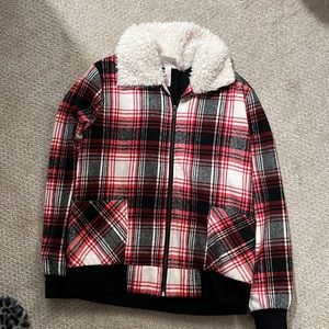 Medium (WORN ONCE), soft plaid jacket